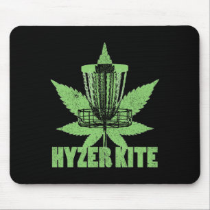 Funny Disc Golf Weed Pot Smoker High As A Kite Pun Mouse Pad
