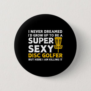 Funny Disc Golfer Art For Men Women Disc Golf Play 6 Cm Round Badge