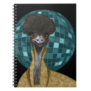 Funny Disco Emu Bird Notebook