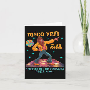 Funny Disco Yeti Bigfoot Dancing Club Everest Men Card