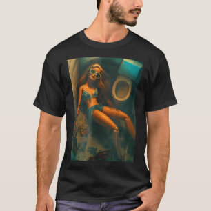 Funny Disgusting Doll Face Drinking Meme  T-Shirt