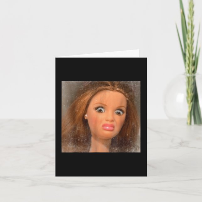 Funny Disgusting Doll Face Meme  Card (Front)