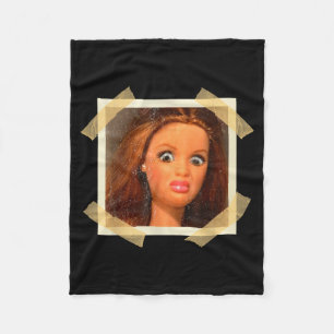 Funny Disgusting Doll Face Meme Hilarious Sarcasti Fleece Blanket