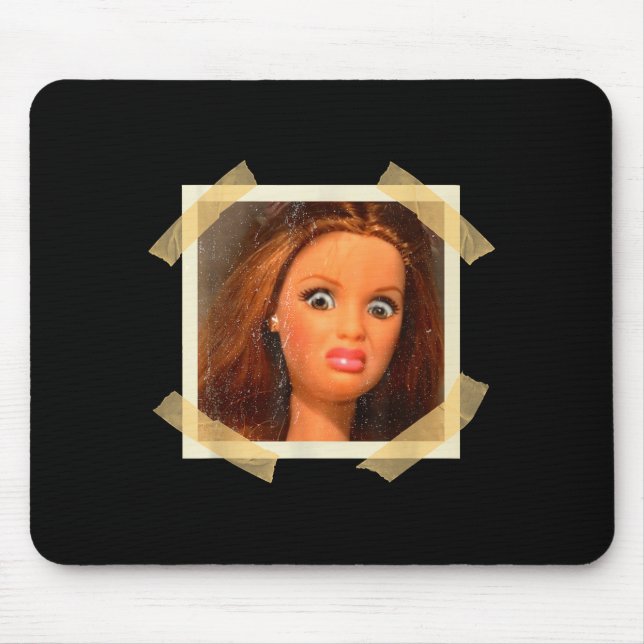 Funny Disgusting Doll Face Meme Hilarious Sarcasti Mouse Pad (Front)