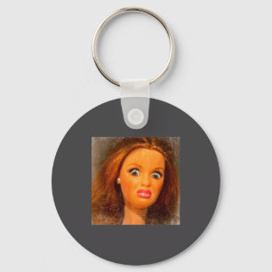 Funny Disgusting Doll Face Meme  Key Ring