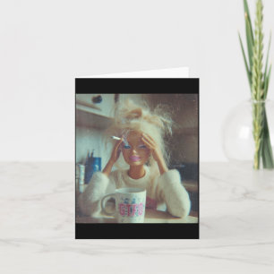 Funny Disgusting Doll Face Meme Smoking Sad Sarcas Card