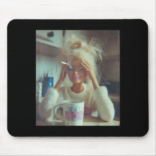 Funny Disgusting Doll Face Meme Smoking Sad Sarcas Mouse Pad