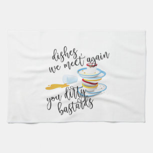 Funny Dishes Design Tea Towel