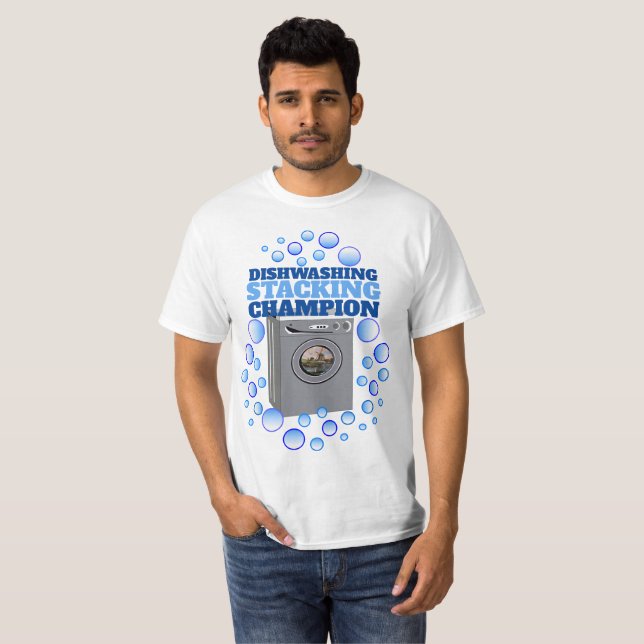 Funny Dishwashing Champion T-Shirt (Front Full)