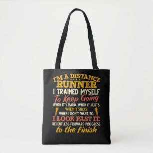 Funny Distance Runner Quote Athlete Running Tote Bag