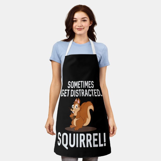 FUNNY DISTRACTED SQUIRREL Animal Zoo Farm Apron (Worn)