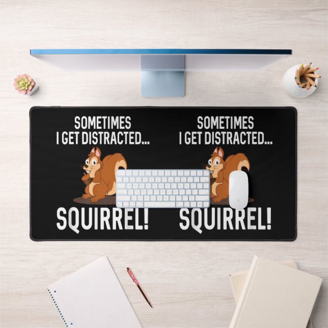 FUNNY DISTRACTED SQUIRREL Animal Zoo Farm Desk Mat (Office 1)