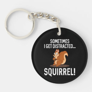 FUNNY DISTRACTED SQUIRREL Animal Zoo Farm Key Ring