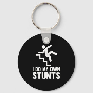 Funny Distressed I Do My Own Stunts  Key Ring