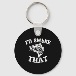 Funny Distressed Id Smoke That Fish Fillet Barbequ Key Ring