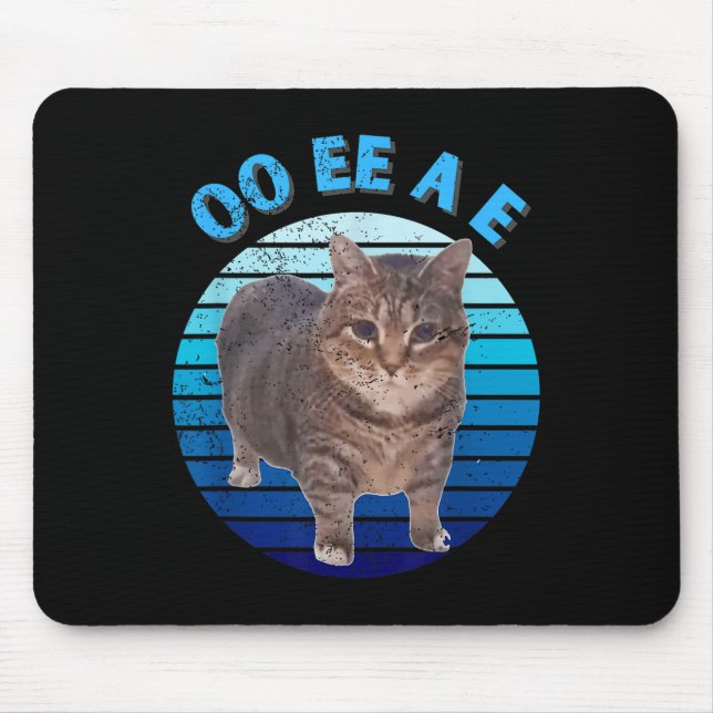 Funny Distressed Oiia Cat Spinning Cat Oi Oi Uiiaa Mouse Pad (Front)
