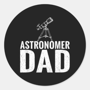 Funny Distressed Retro Vintage Telescope Star Classic Round Sticker