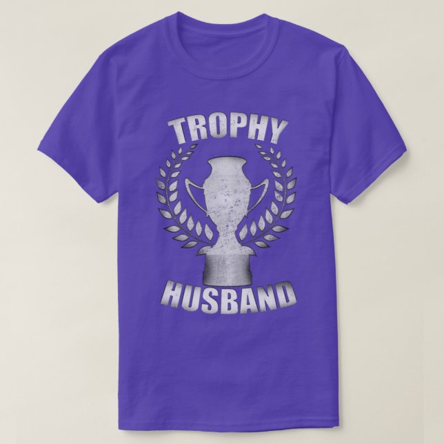 Funny Distressed Trophy Hus Spouse Novelty T-Shirt (Design Front)