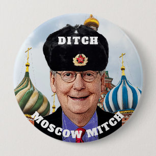 Funny "Ditch Moscow Mitch" McConnell 10 Cm Round Badge