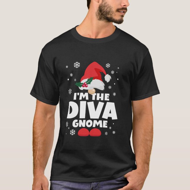 Funny Diva Gnome Family Matching Group Happy Chris T-Shirt (Front)
