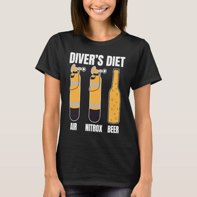 Funny Diver Diet Beer Diving Water Sports T T-Shirt (Front)