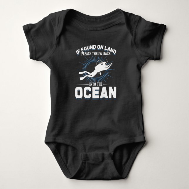 Funny Diver Joke Scuba Diving Baby Bodysuit (Front)