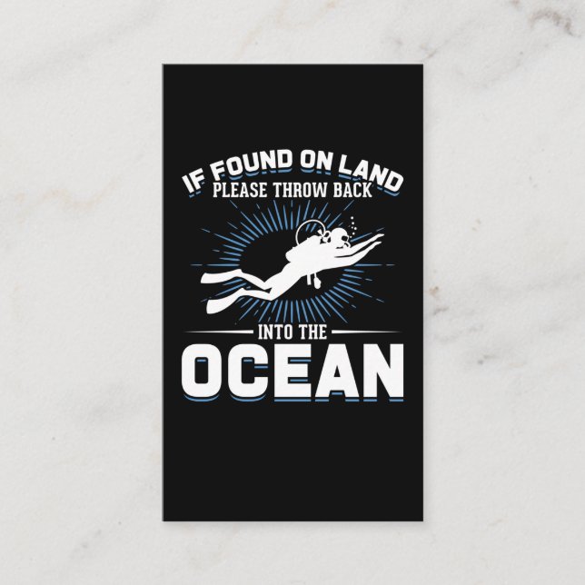 Funny Diver Joke Scuba Diving Business Card (Front)
