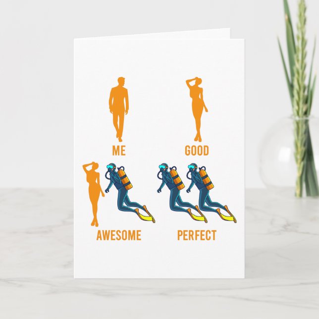 Funny Diving Scuba Diver Apparel Ocean Lover Dive Card (Front)