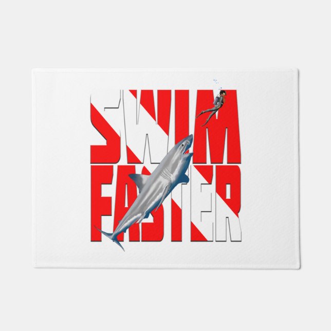 Funny Diving Swim Faster Doormat (Front)