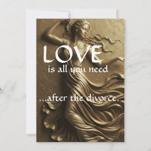 Funny Divorce Decor for Women Luxury Gold Divorce Invitation