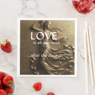 Funny Divorce Decor for Women Luxury Gold Napkin