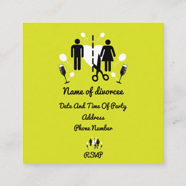 Funny Divorce Party Invitations    (Back)