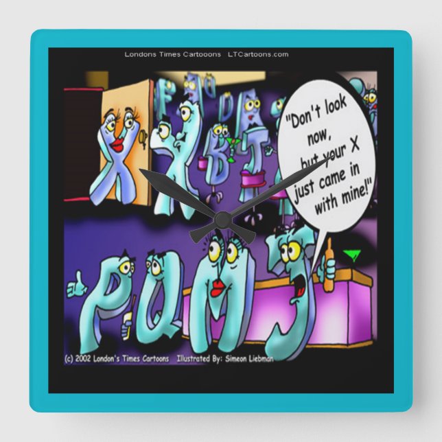 Funny Divorce Square Wall Clock (Front)