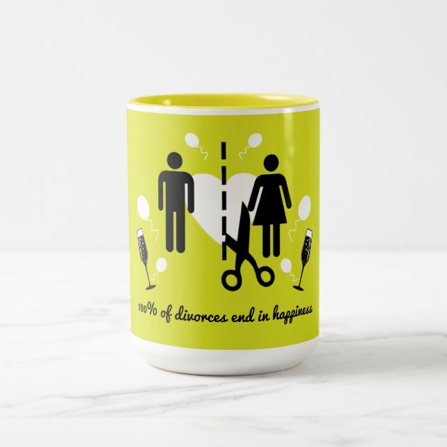 Funny Divorce Survivor Sympathy    Two-Tone Coffee Mug (Center)