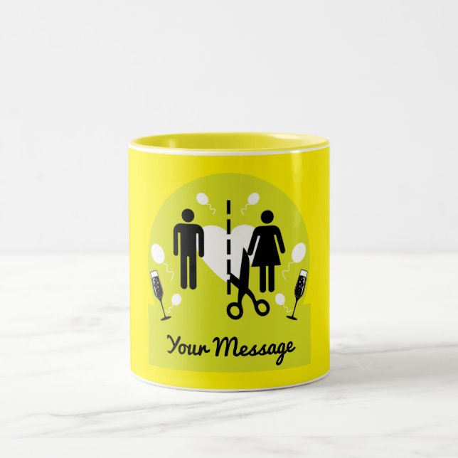 Funny Divorce Survivor Sympathy Two-Tone Coffee Mug (Center)