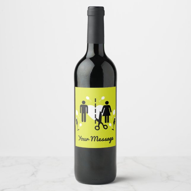 Funny Divorce Survivor Sympathy Wine Label (Front)