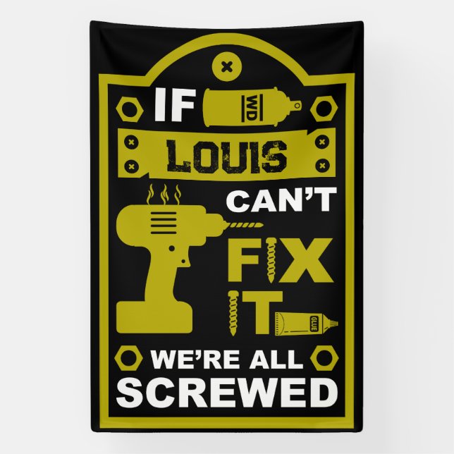 Funny DIY Fix It Repair Banner (Vertical)