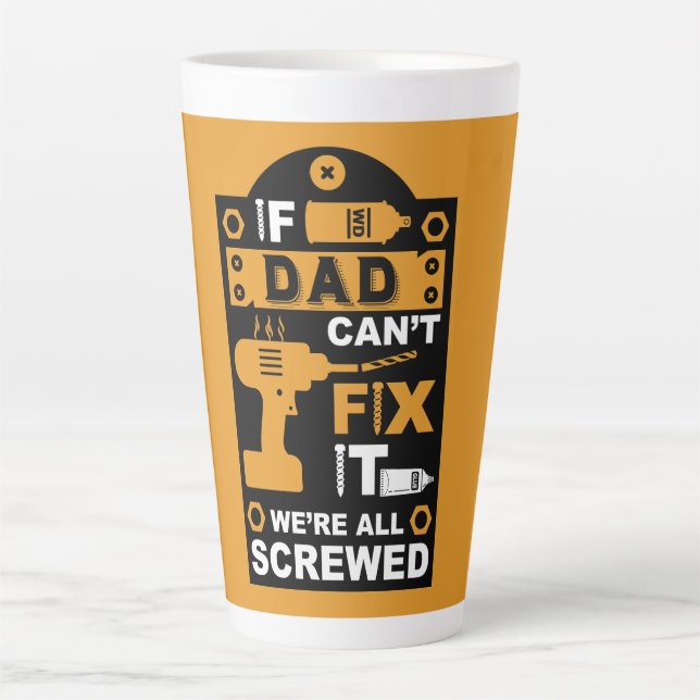 Funny DIY Fix It Repair Latte Mug (Front)