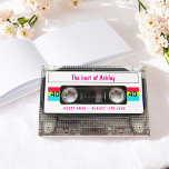 Funny DJ 80s Cassette Tape 40th Birthday guest Guest Book<br><div class="desc">Funny DJ 80s Cassette Tape 40th Birthday. Celebrate your top milestones,  over the hill 40th birthday party with this funny 80s clear cassette tape with a vintage white label on both sides. Customise with your own text.</div>