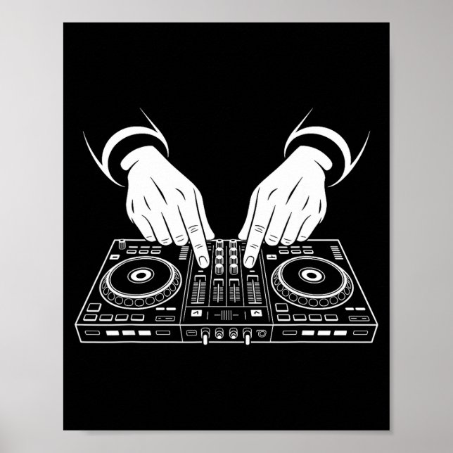 Funny Dj Art Men Women Music Producer Disc Jockey  Poster (Front)