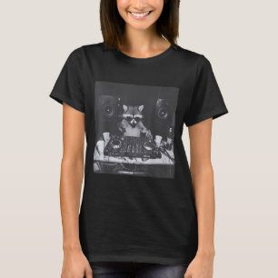 Funny Dj Raccoon House Party Sound Tech Music Tras T-Shirt