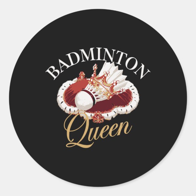 Funny Dminton Player Love Shuttle Design 10  Classic Round Sticker (Front)