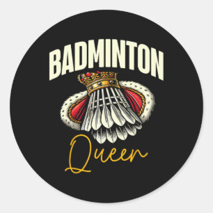 Funny Dminton Player Love Shuttle Design 11  Classic Round Sticker