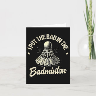 Funny Dminton Player Love Shuttle Design 1  Card