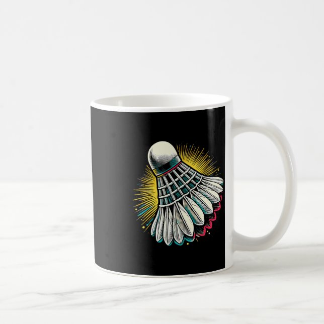 Funny Dminton Player Love Shuttle Design 22  Coffee Mug (Right)