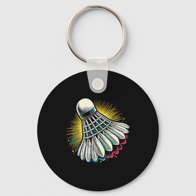 Funny Dminton Player Love Shuttle Design 22  Key Ring (Front)