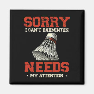 Funny Dminton Player Love Shuttle Design 3 Magnet
