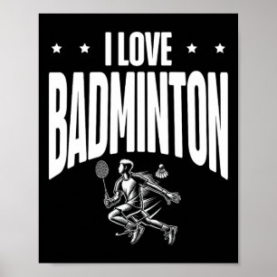 Funny Dminton Player Love Shuttle Design 7  Poster