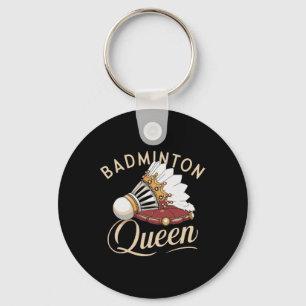 Funny Dminton Player Love Shuttle Design 8 Key Ring