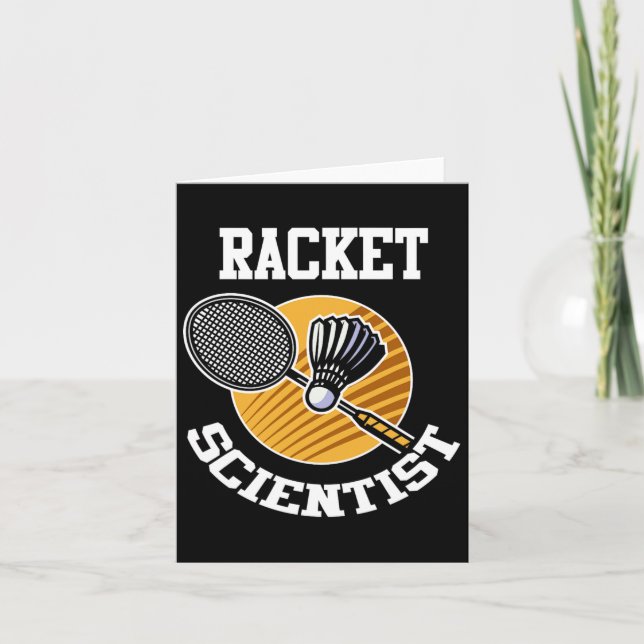 Funny Dminton Player Shirt Racket Scientist Dminto Card (Front)